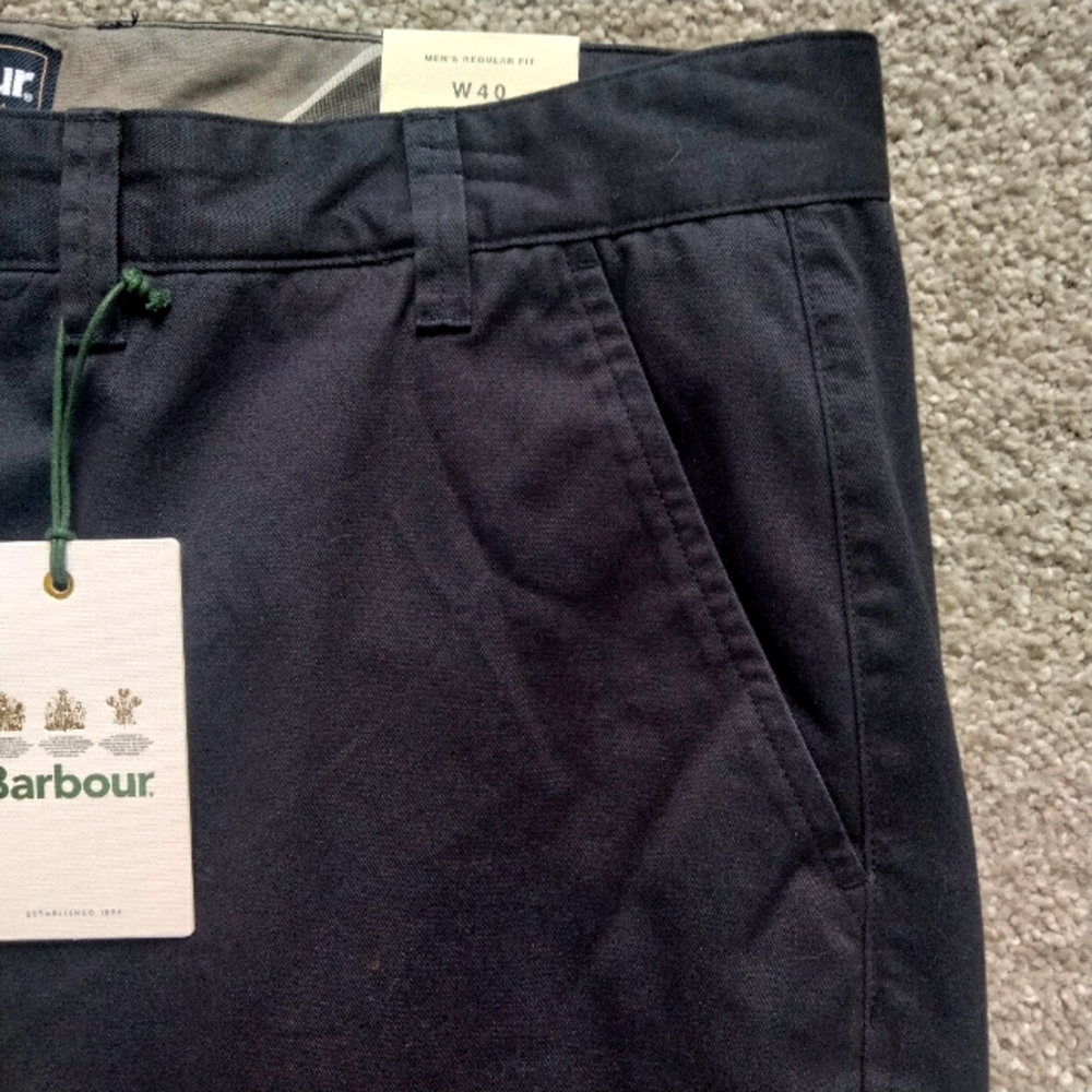 NWT 40 Barbour 10" Men's Regular Fit City Navy Neus Chino Khaki Shorts NEW - Picture 8 of 12
